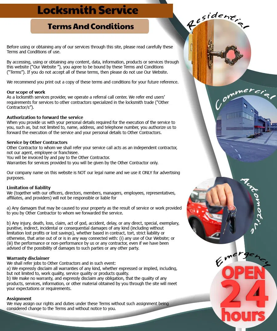 Providence Locksmith Store Providence, RI 401-424-9827 - Terms-and-conditions