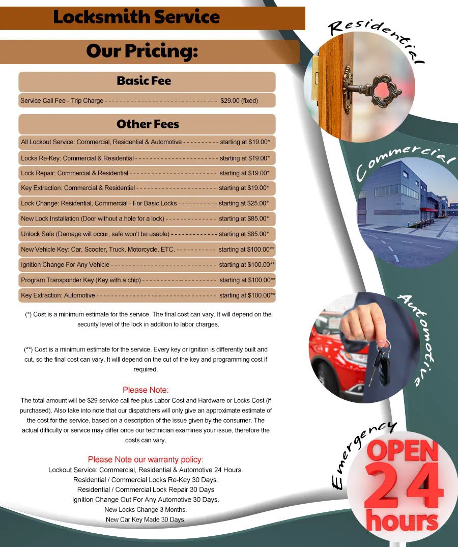 Providence Locksmith Store Providence, RI 401-424-9827 - pricing